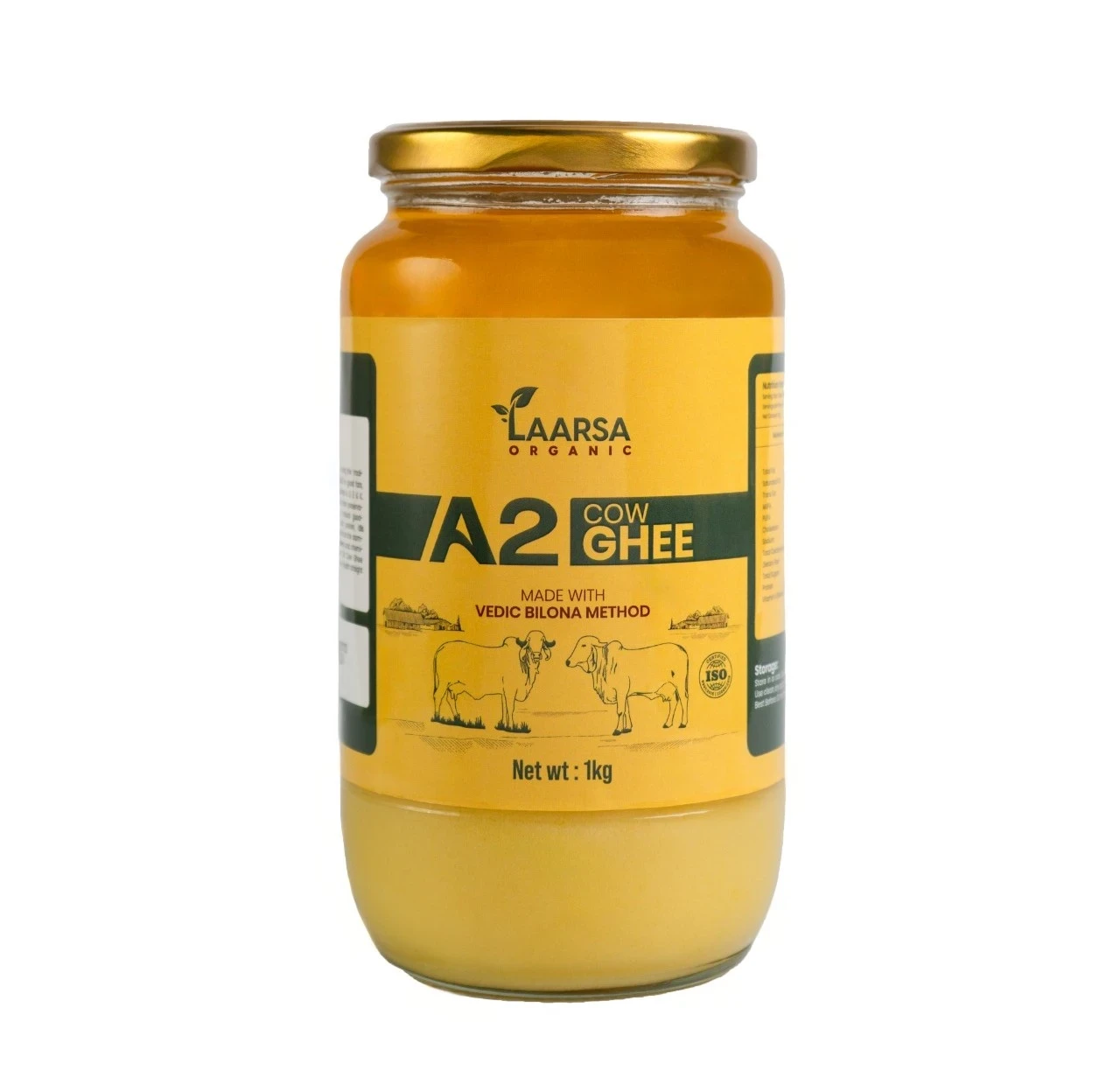 Laarsa Organic Food Pvt Ltd Premium A2 Cow Ghee 1 Litre | Pure Bilona Desi Ghee